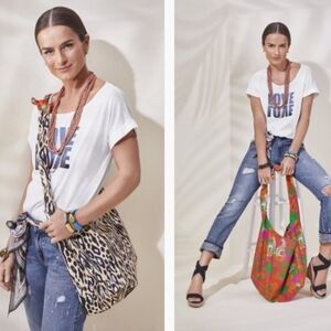 Cabi Reversible Sling Bag Safari / Animal Print Shoulder Bag Tote 5922